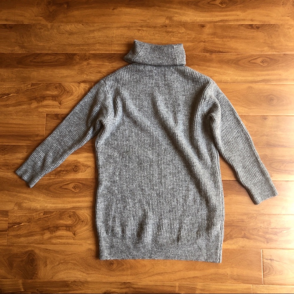 Gray turtleneck sweater dress